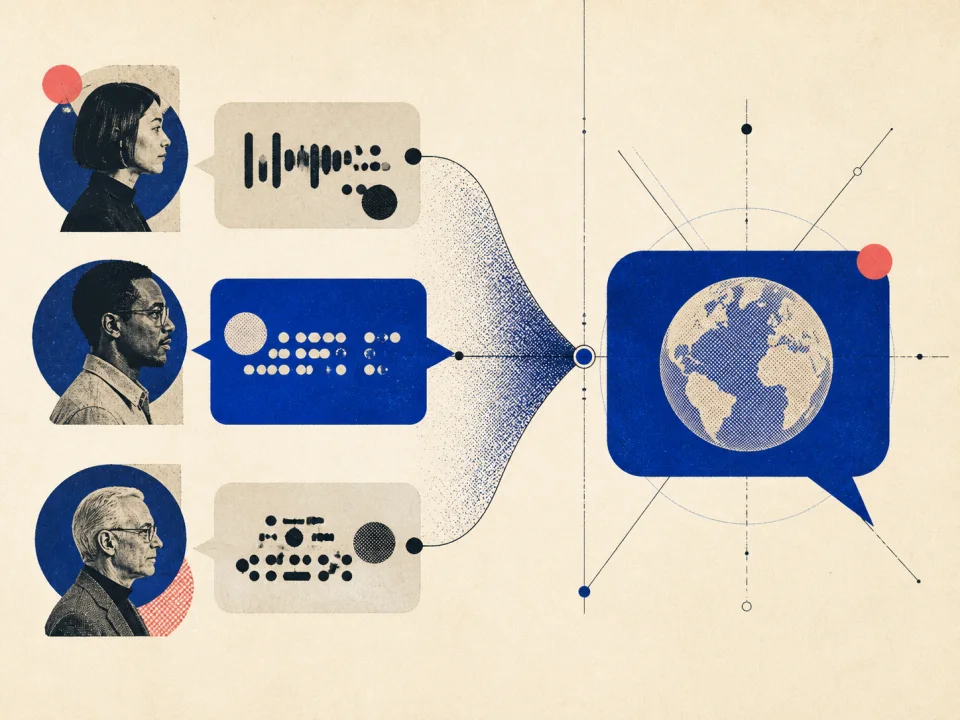 Three conversation fragments becoming one context-aware reply